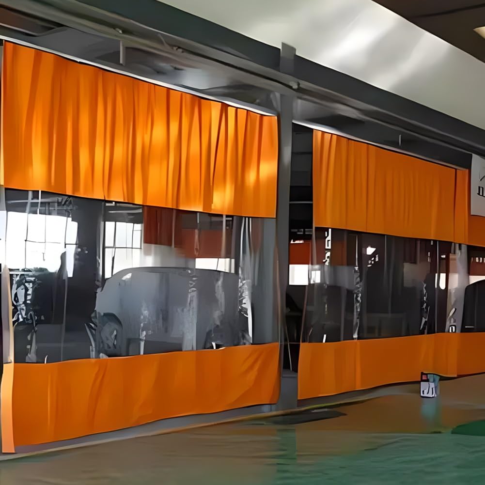 Divisores de vinilo industriales impermeables con ojales, divisores de habitación de enrollamiento rápido y fáciles de limpiar, 2,4 x 2,6 m para una gestión eficiente del espacio