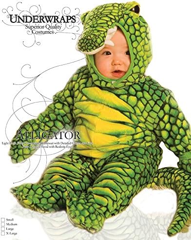 Vista 3 de Underwraps bebé cocodrilo, Disfraz de cocodrilo para niño, L, forro polar verde con licencia oficial de star wars silent one crew.