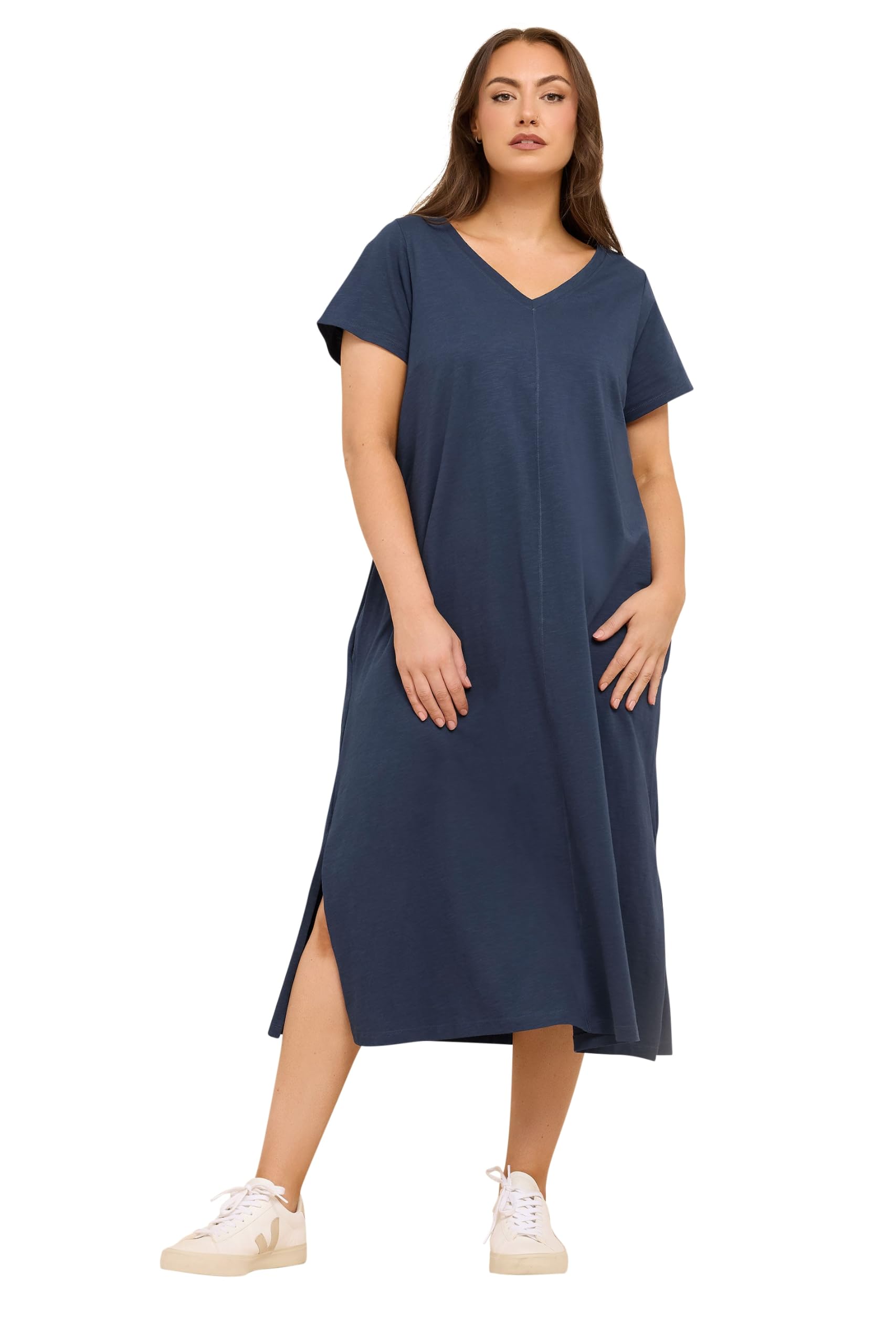 Evans Women's Midi Dress - Cotton - Mid Navy - Size 20