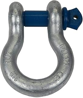ZEVZ TEMCo 1 1/2" D Ring Bow Shackle Screw Pin Clevis 17 Ton - Off Road Towing/Chain Rigging