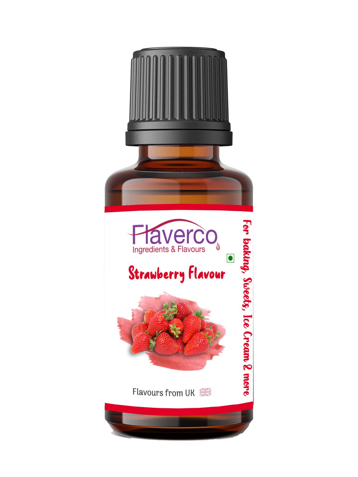 Flaverco Strawberry Food Flavour Essence for Baking Cake, Chocolates, Indian Sweets, Ice Cream (30 ml) (B08R1GYKLC) Amazon Price History, Amazon Price Tracker