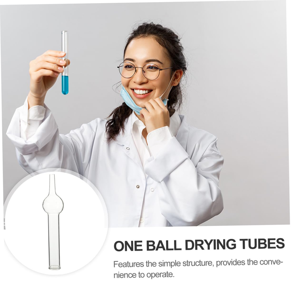 5 tubos de secado individuales para equipos de experimentos químicos, tubos de secado de laboratorio y química