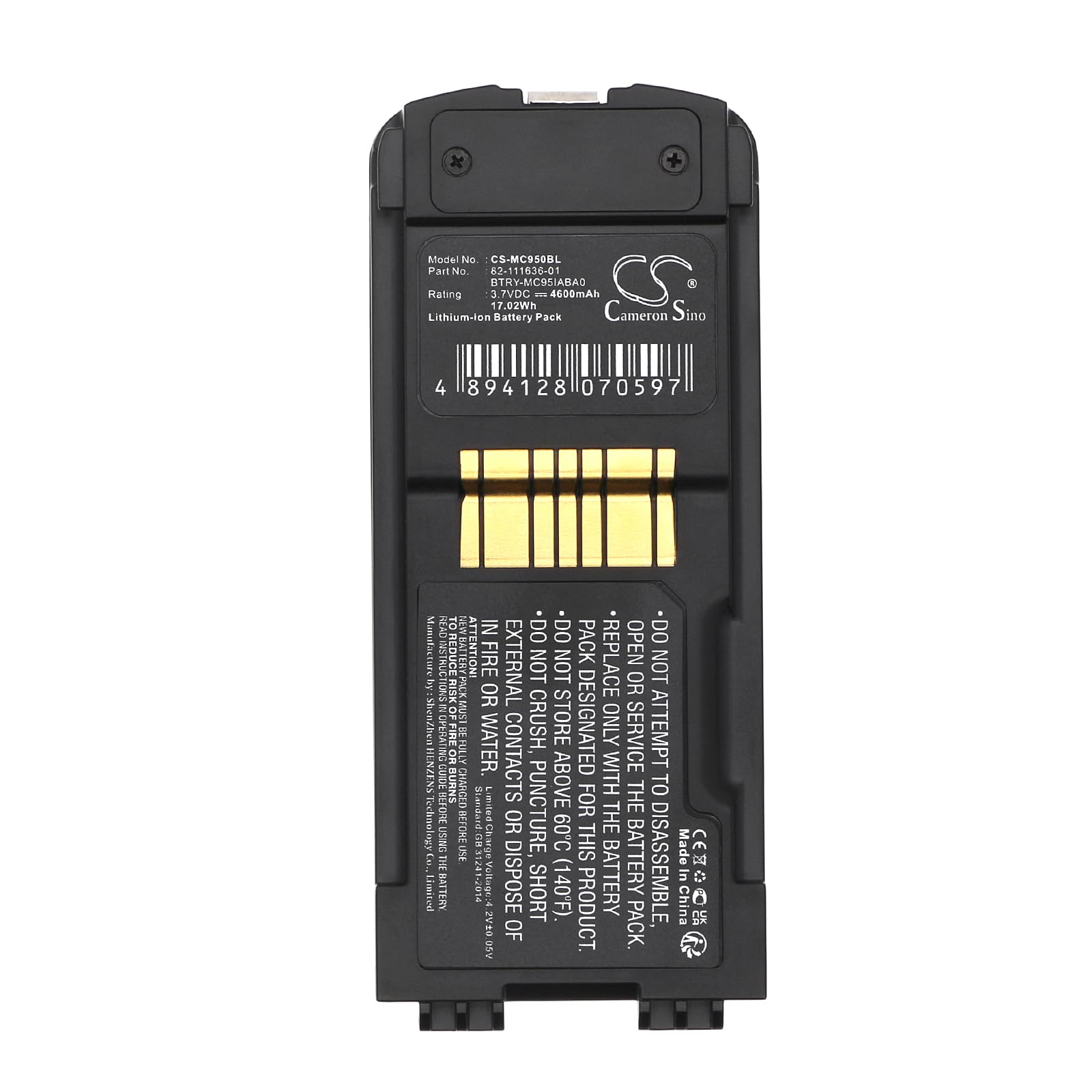 CS-MC950BL Batteria 4600mAh compatibile con [Symbol] MC9500, MC9590, MC9596 sostituisce 82-111636-01, BTRY-MC95IABA0