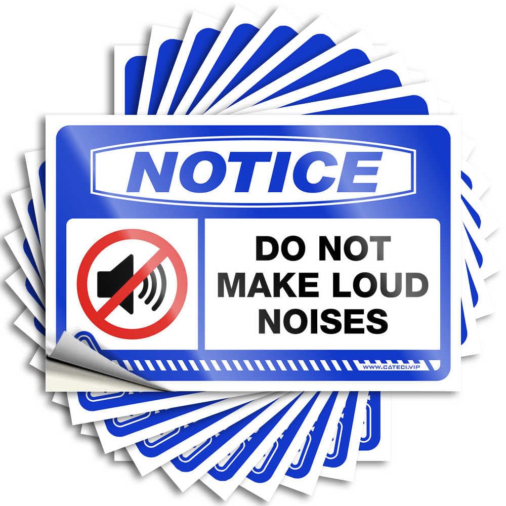 Lettering Sticker Hard Square Notice Do Not Make Loud Noises for Quick - Emo Easy Peel Removable(8X12CM)