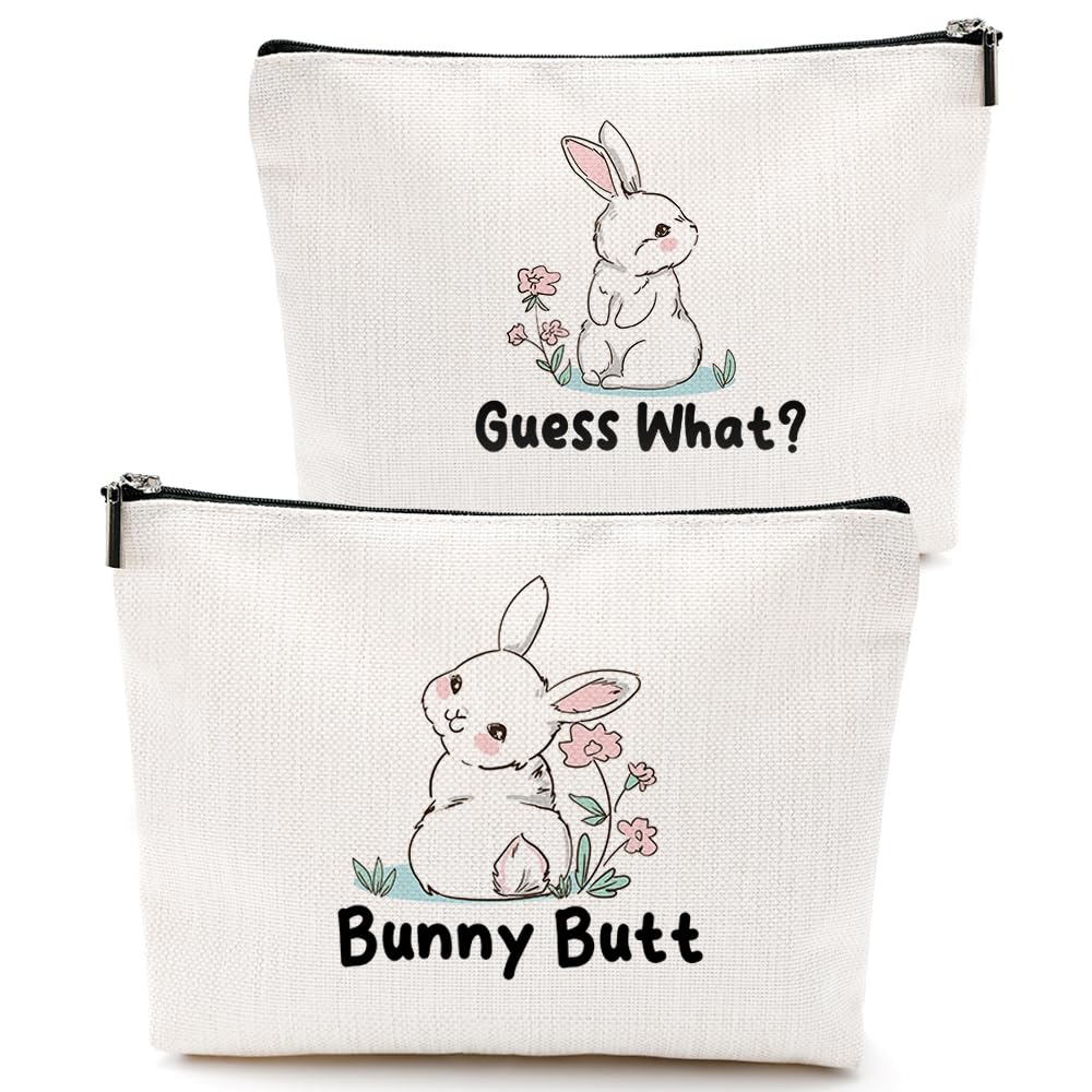 Funny Cute Rabbit Makeup Bag Bunny Gifts Bunny Supplies Accessories Cosmetic Bag for Women Girls Daughter Pet Owner Bunnies Lovers Sister Best Friends