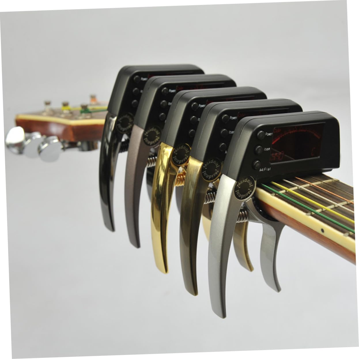 Toyvian 2pezzi Clip Accordatore Digitale Lcd Con Capotasto Per Chitarra Acustica e Elettrica Strumento Di Sintonia Per Chitarra Ukulele e Banjo Argento