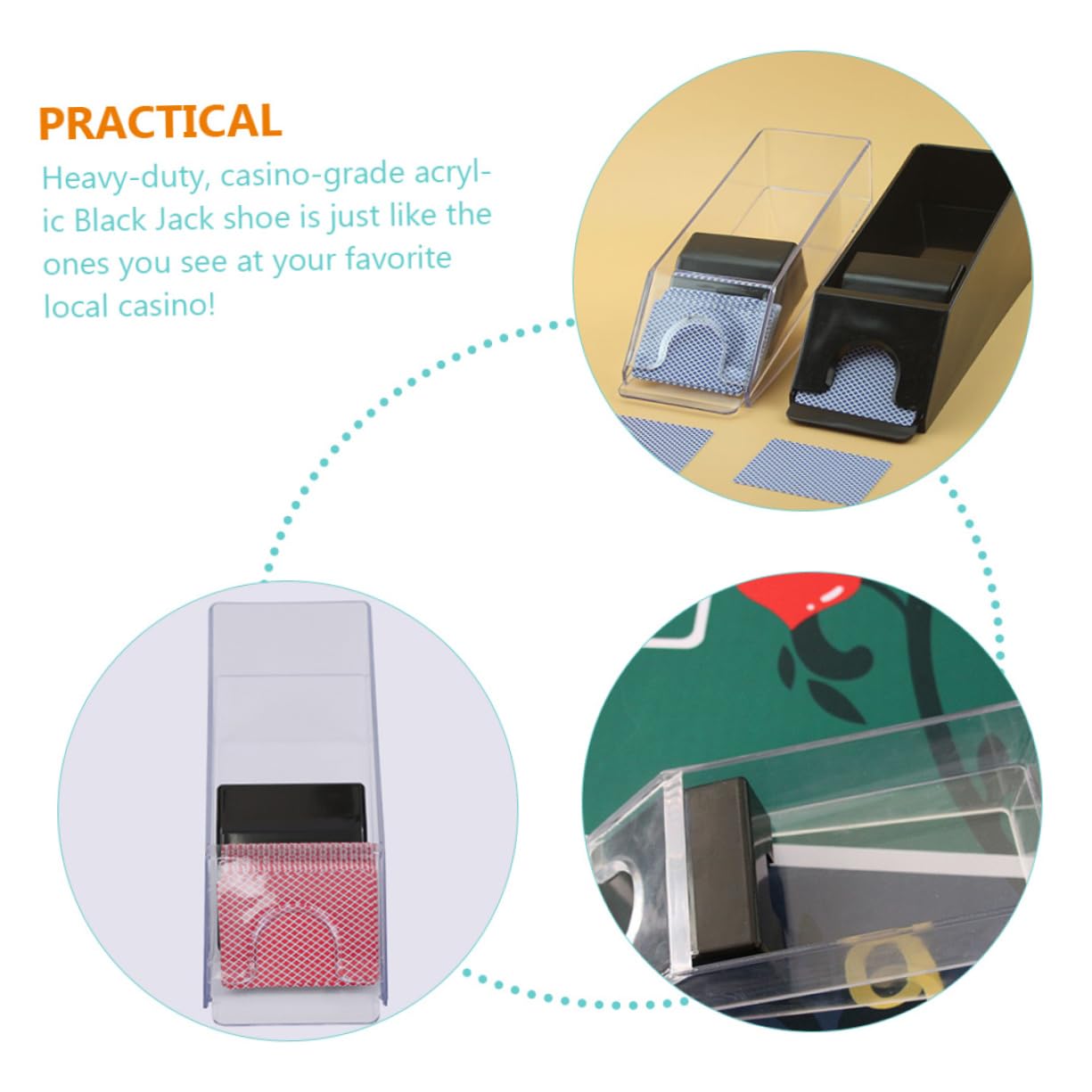 Beaupretty Distribuidor De Cartas Zapatos Portátiles Distribuidor De Tarjetas Zapatos Acrílicos Accesorio para Crupier para Tarjetas Suministros De Casa