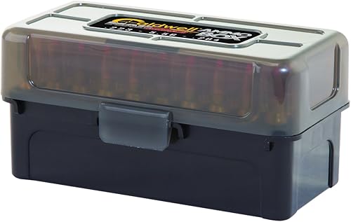 Caldwell . Caja de munición 223.204 con tapa extraíble y construcción fuerte para exteriores, rango, tiro, competencia y recarga, paquete de 5