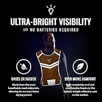 Vista 3 de Running Reflective Vest, Inside Pocket & 2 Bands, High Visibility Reflective Running Vest for Night Running Walking Cycling