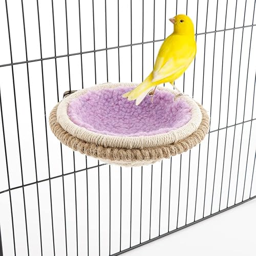 DQITJ Nido de cría de pájaros, tejido de loro canario, cuerda de algodón, jaula de nido, perca, casa de incubación (5.2 pulgadas)