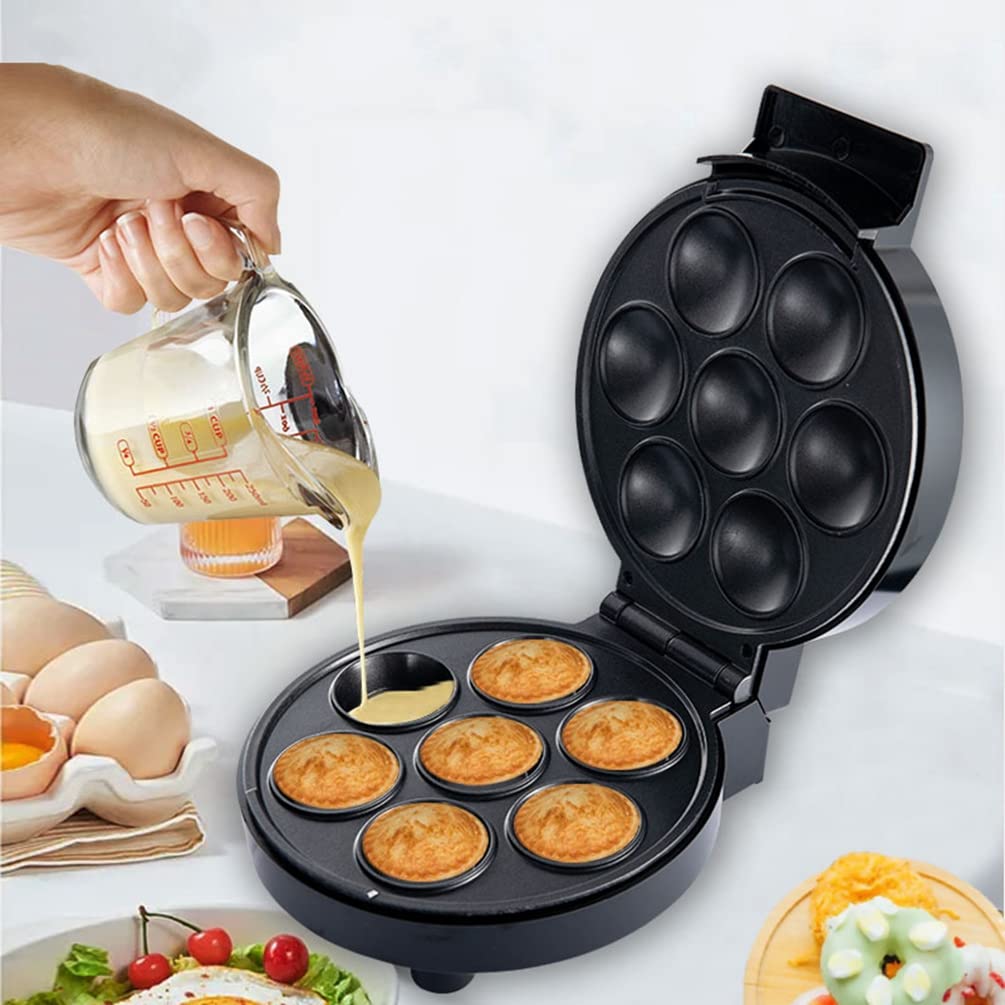 Máquina para Cupcakes Automático Reutilizable Pequeño y Portátil Máquina de Panini con Mango Anti-Calor (Negro, 25 * 19.5 * 9.5cm)