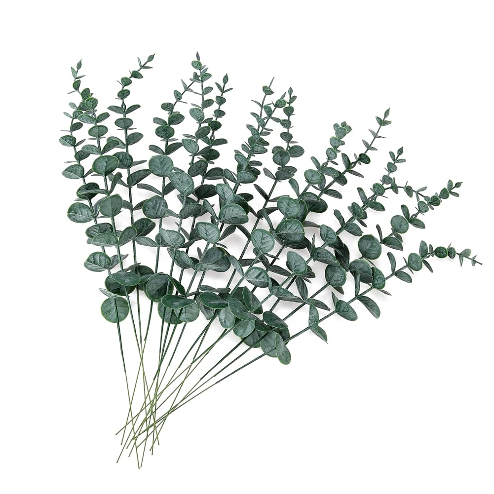 Buy CADNLY 28pcs Faux Eucalyptus Stems Artificial Greenery Stems
