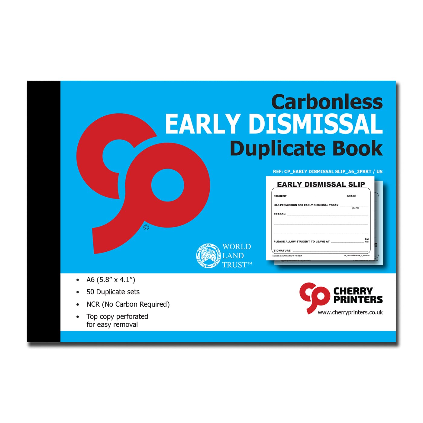 Daily Planner Cherry Carbonless NCR Cash Receipt Book | 50 Duplicate Sets | 8.3" X 3 Cahier Canada