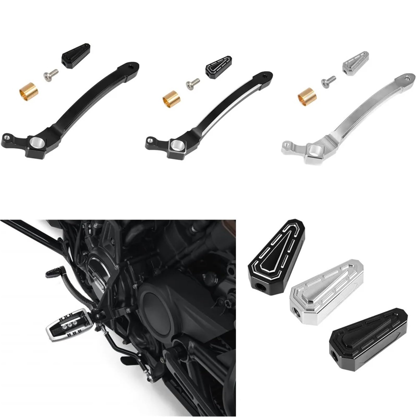 Pięta Palce Dźwignia Części motocyklowe Lewy przód Pięta Palce Dźwignia zmiany biegów Podnóżki Podnóżek zmiany biegów Pasuje do Harley Sportster S 1250 RH1250S 2021 2022 dźwignia zmiany nożna,(Chrome)
