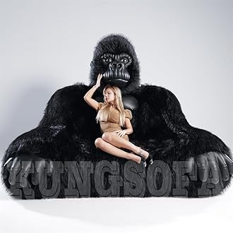 Gorilla Inflatable Sofa Luxury air Couch for Lounging, Gaming,Party,Bars(Black)
