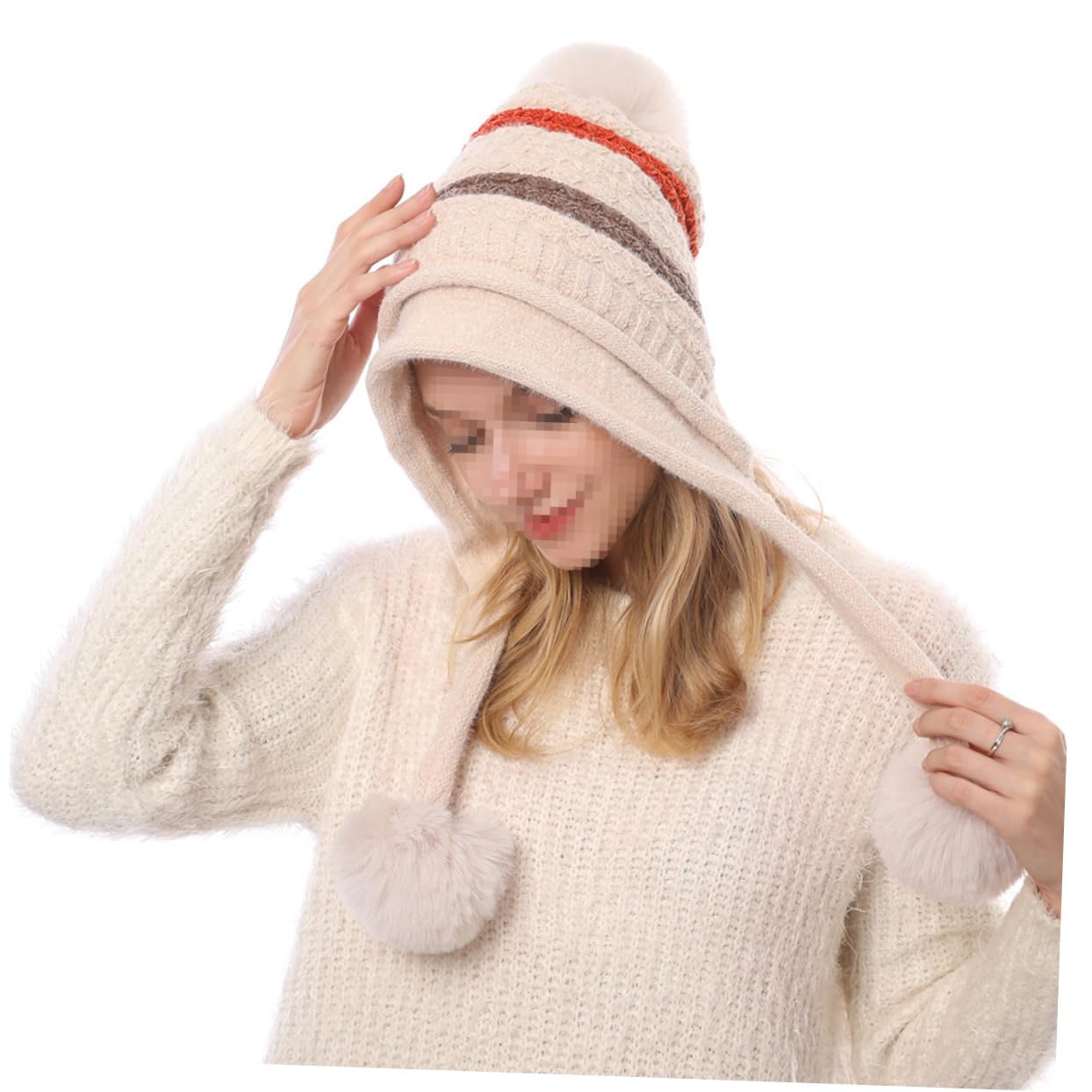 GALPADA 3piezas Gorro De Lana Para Mujeres Pompón Sombrero De Esquí Cálido y Cómodo Para Actividades Al Aire Beige