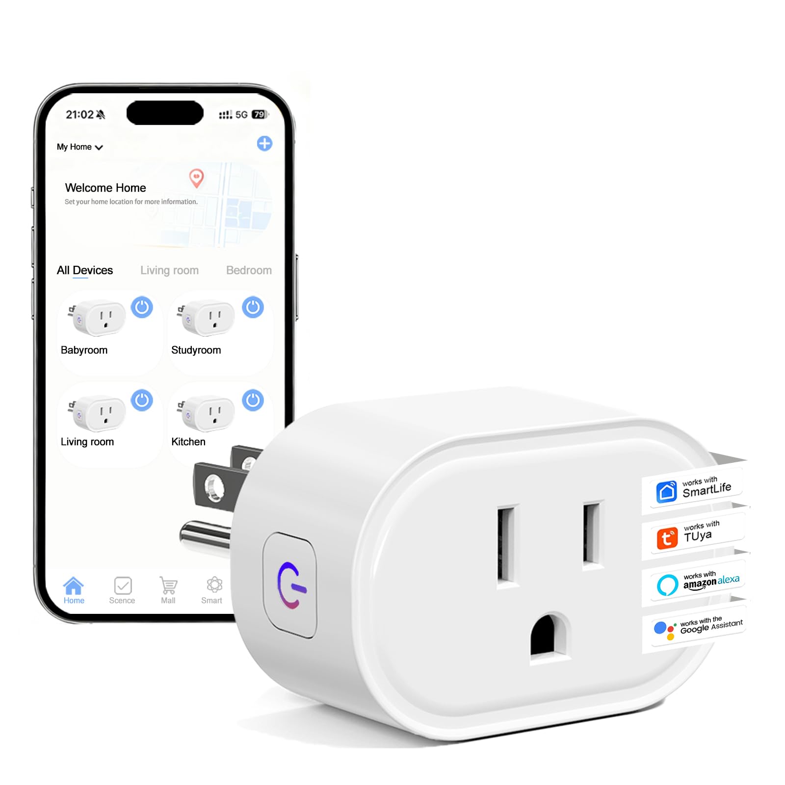 Photo 1 of MOOEGG Smart Plug, 10A WiFi Smart Plugs Compatible with Alexa & Google Home