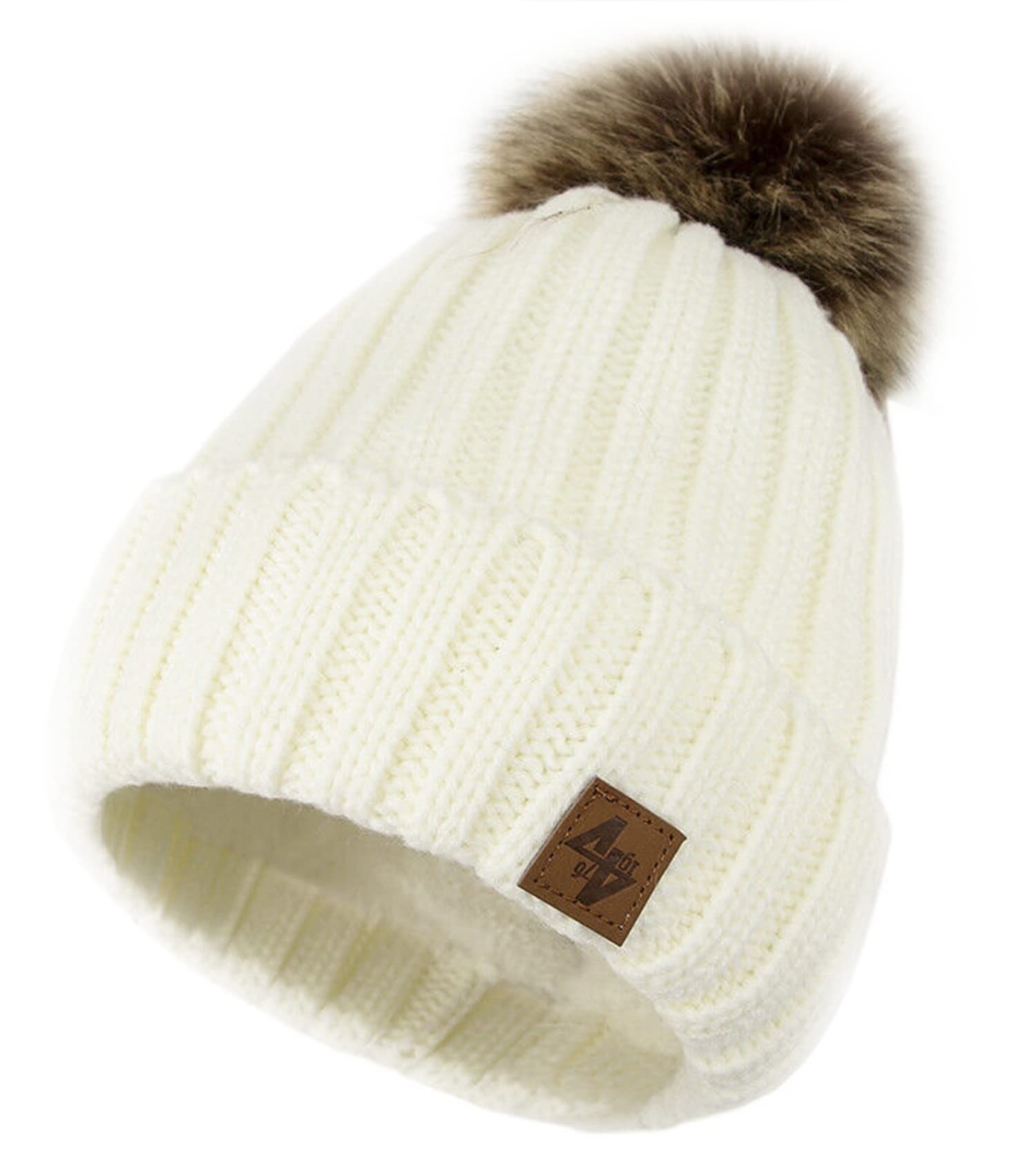 Morefaz Men's Jagger 7 Mfaz Ltd Woolly Knitted Cookies Eskimo Style Beanie Hat With Ponpon Wo's Winter Warm Ski Snowboard Hats (Jagger 7)