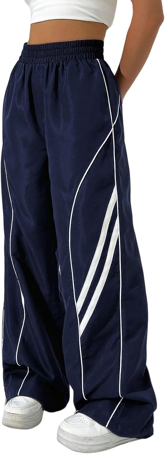 GORGLITTER Women's Y2k Dance Pants Wide Leg Baggy Track Pants