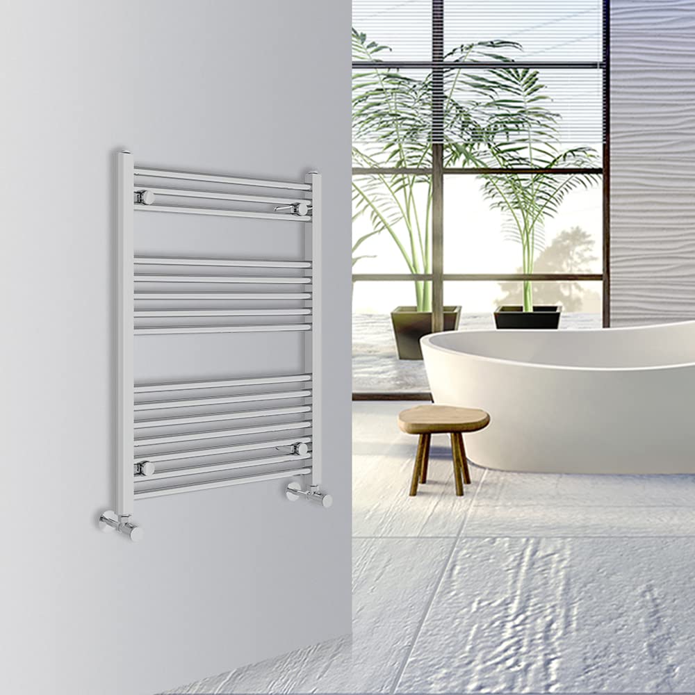 Warmehaus Chrome Straight Bathroom Heated Towel Rail Warmer Radiator Central Heating 800X600mm