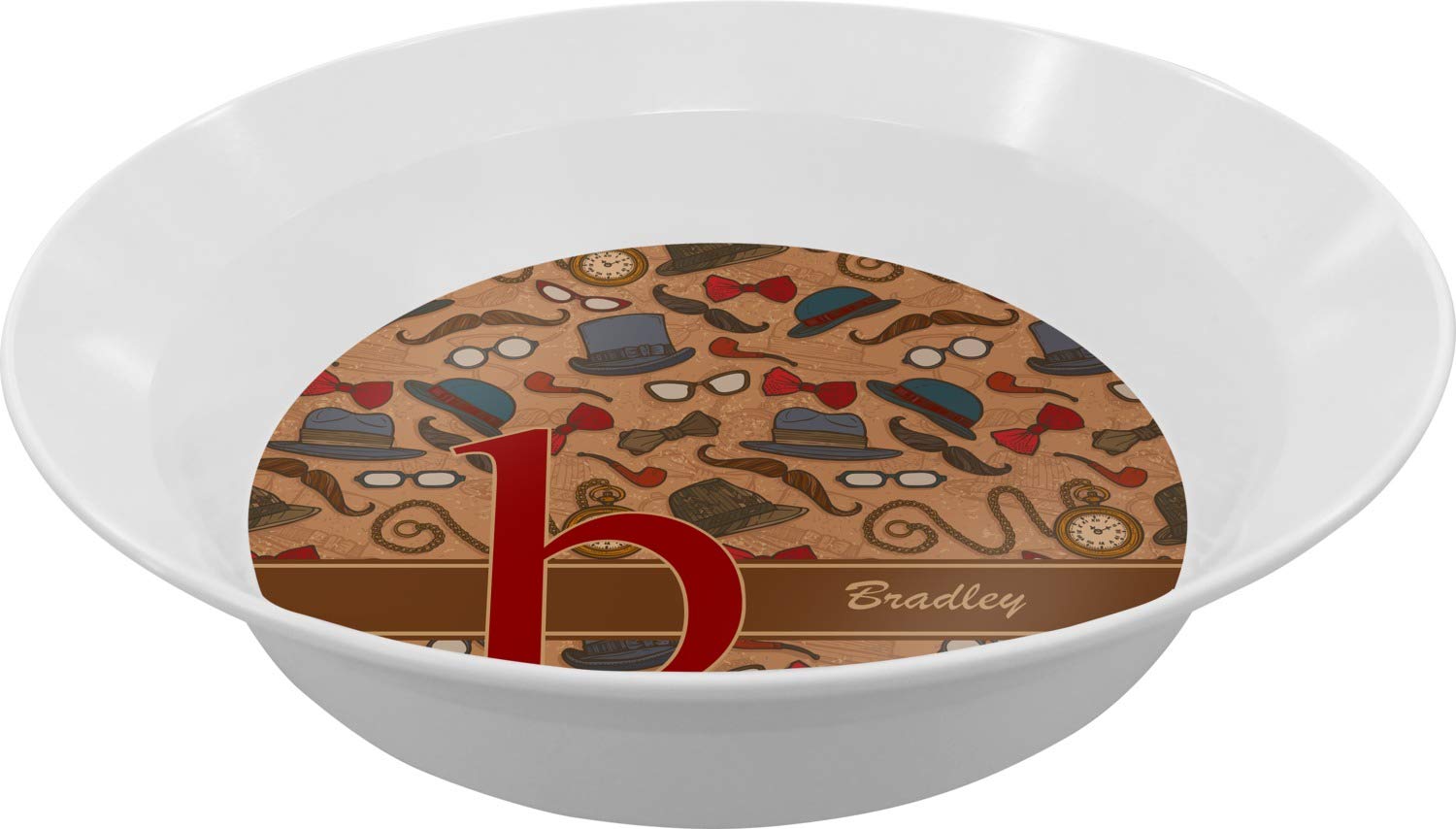 Personalized Vintage Hipster Melamine Bowl - 12 oz