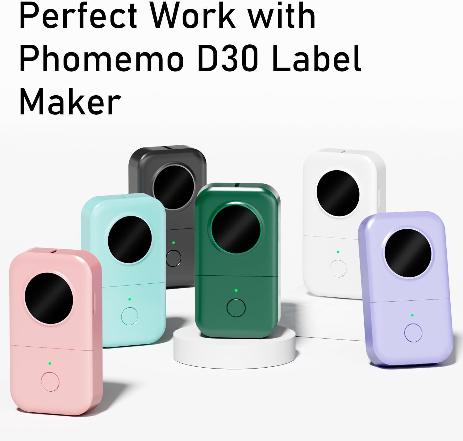 Phomemo D30 Label Tapes for School Classroom Item Name Tag Stickers, Black on Mermaid Color Sticker Thermal Paper Self-Adhesive Label Maker Tape, 12 x 40mm (3/8" x 11/2") 160 Tapes/Roll, 3-Roll - Image 9