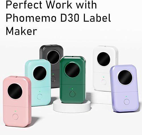 Miniatura 33 de Phomemo Labels D30 - Cinta de etiquetas autoadhesivas, etiquetas maestras de impresión en negro sobre blanco, papel térmico autoadhesivo, 160