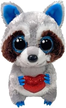 Ty Beanie Boo Thief the Racoon with Heart for Valentines 2026-6"