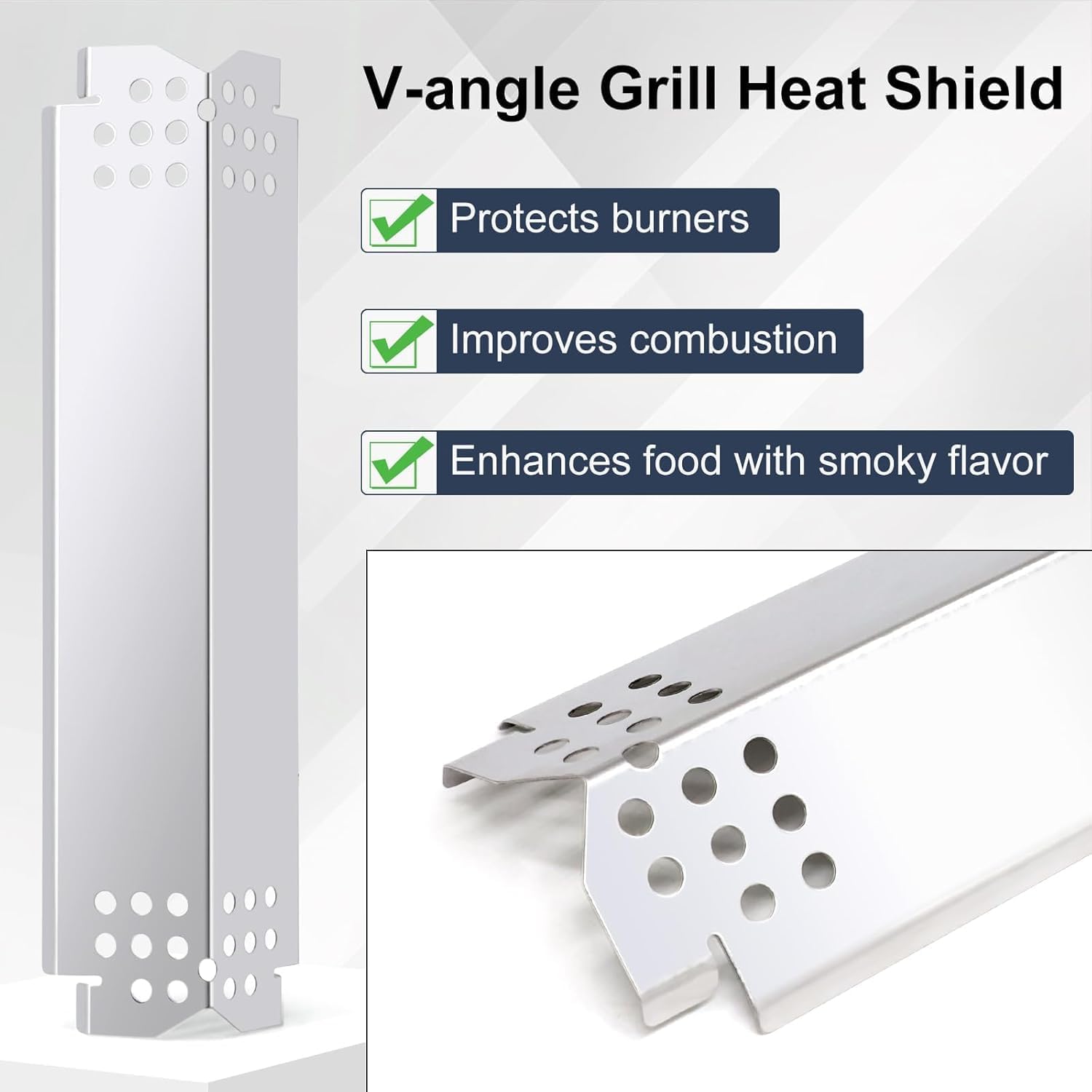 Criditpid Grill Replacement Parts for Nexgrill 4 Burner 720-0830H, Nexgrill 720-0888, Adjustable 24" - 30" Grease Tray Drip Pans & Grill Heat Plate Shield Kit for Home Depot Nexgrill Parts.