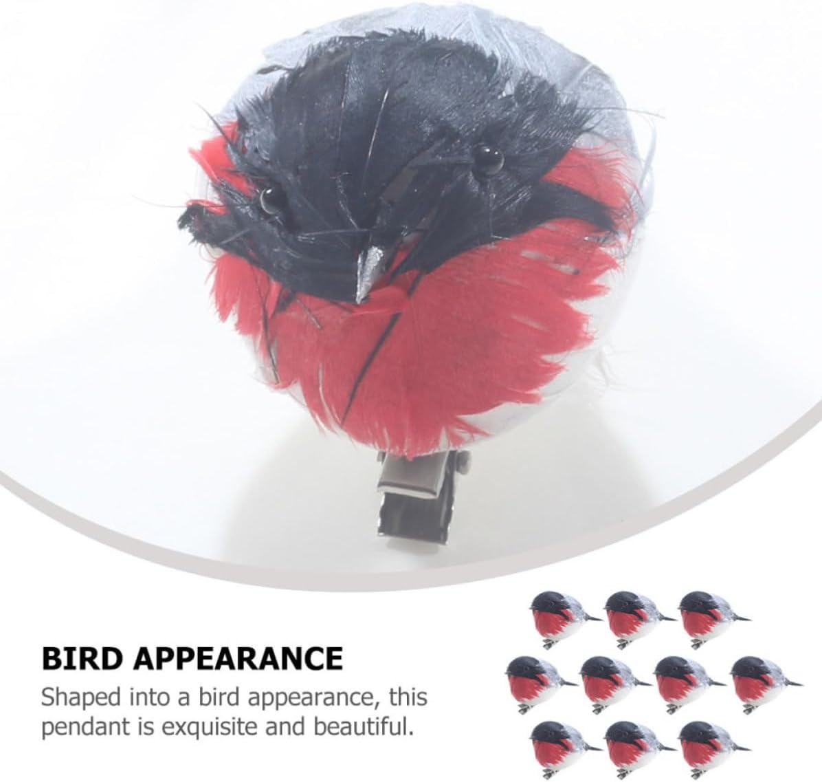 10pcs Bird Ornament Bird Shaped Craft Plastic Reusable Xmas Pendants