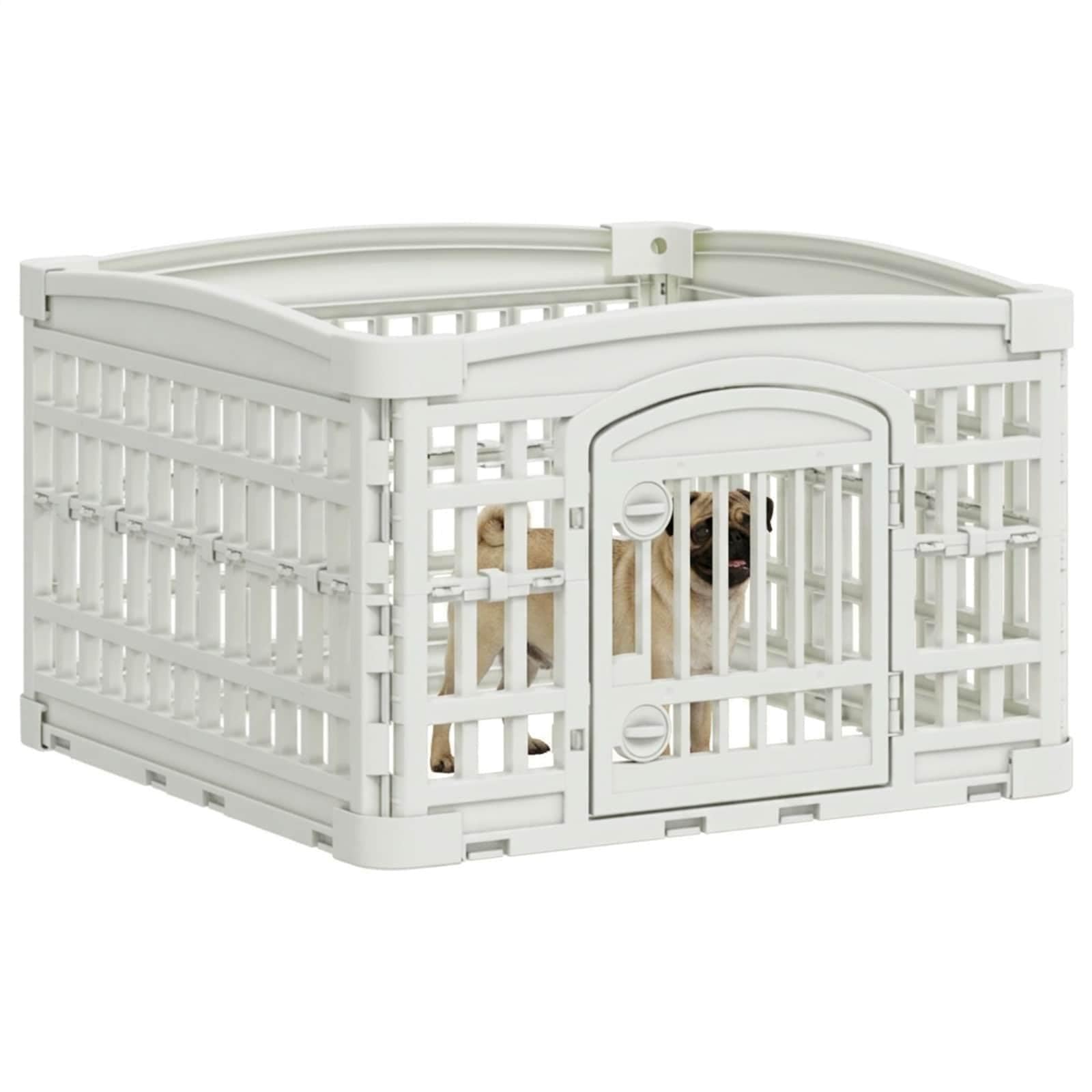 vidaXL Parco giochi per cani a 4 pannelli 63 x 63 x 40 cm Plastica,