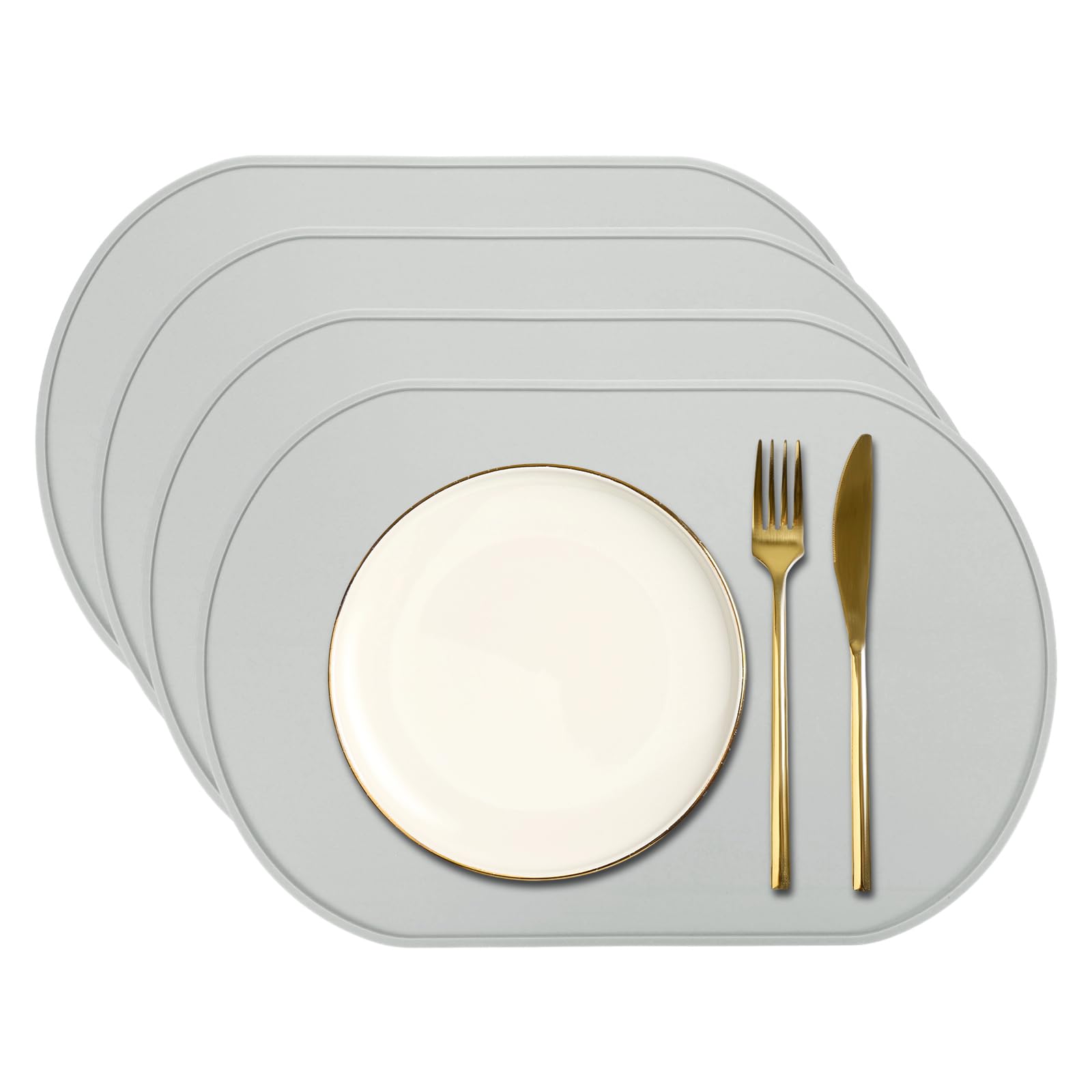 Set de table ovale silicone antidérapant et résistant à la chaleur