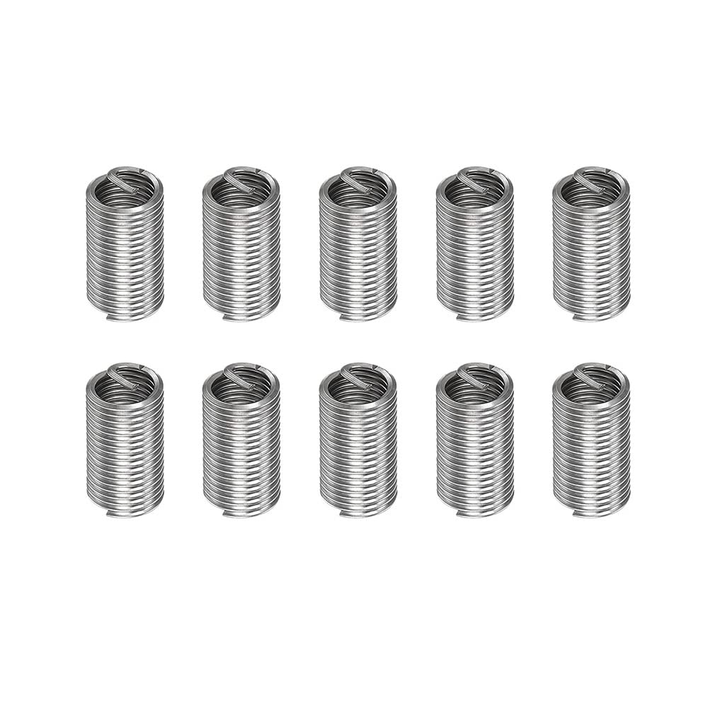 10 Pcs 304 Stainless Steel Metric M12x1.75x3D Wire Thread Inserts Steel Sheath Helicoil Type Screw Repair Sleeve
