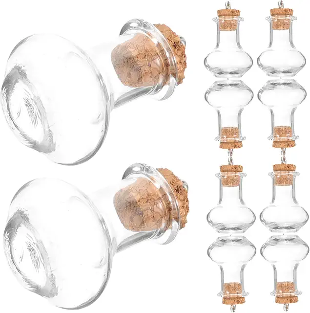 HOLIDYOYO 20 Mini Bottiglie dei Desideri Terrario Bomboniera Trasparenti Legno