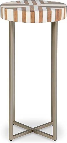 Miniatura 3 de Signature Design by Ashley Cartley - Mesa decorativa, color blanco y marrón claro