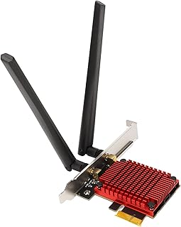 Placa PCIe WiFi, placa de rede sem fio de banda dupla de 2000Mbps, adaptador PCI Express sem fio Bluetooth 5.0, MU MIMO, antenas de alto ganho de 6dBi, suporta Windows 10 11 64bit