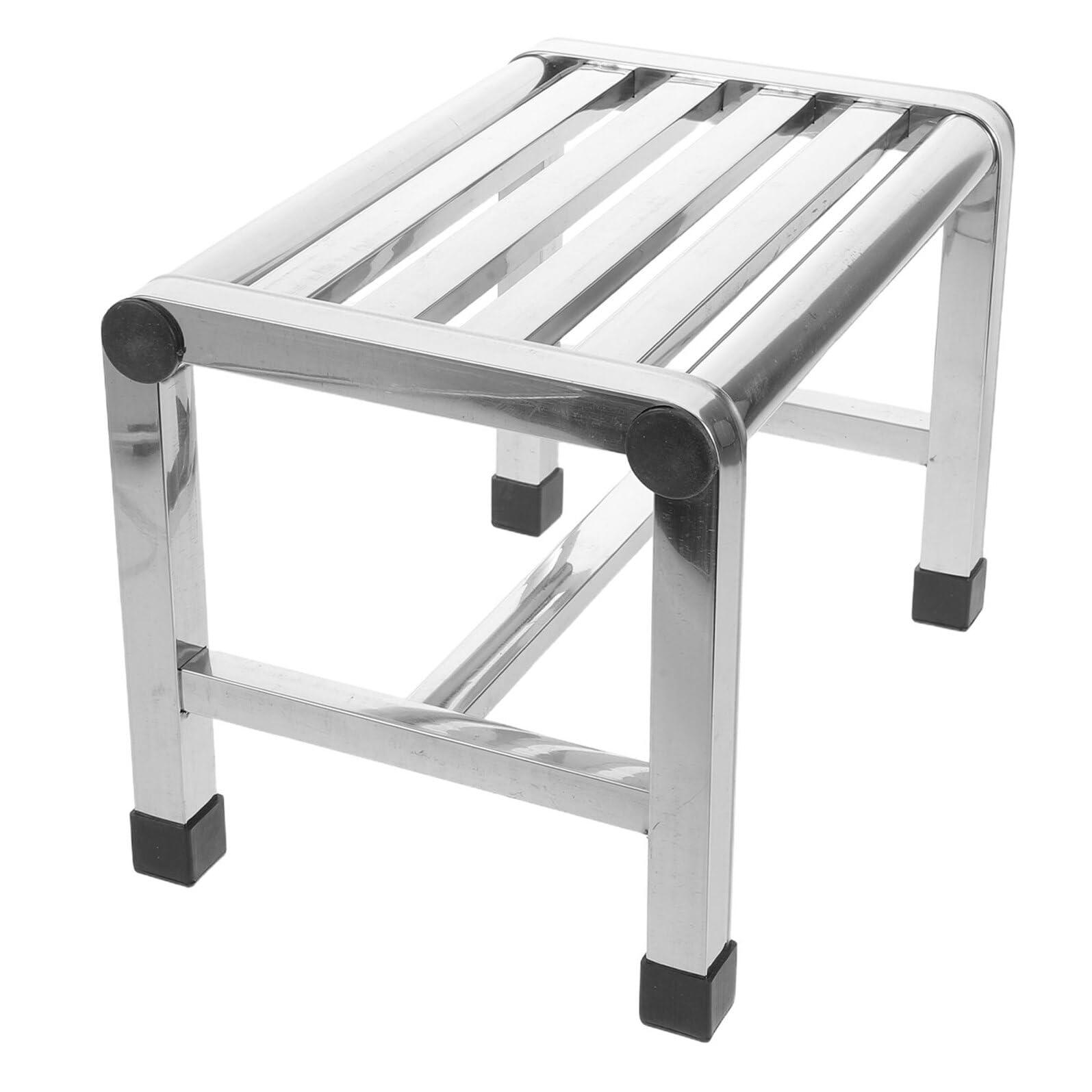 Healeved Banco de Ducha Rectangular de Acero Inoxidable Antideslizante para Personas Mayores, Taburete de Baño Compacto y Multiusos para Baños Pequeños y Talleres