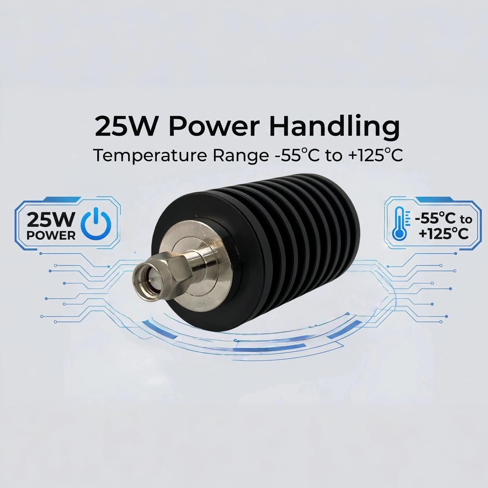 BECEN Charge fictive de SMA-J 25 Watt - Borne 25 W 3 GHz 50 Ohms Connecteur SMA