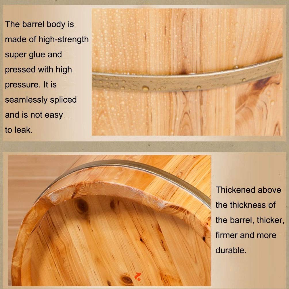 Pediluvio in botte di legno per pediluvio per adulti, secchio per immersione dei piedi con coperchio, vasca idromassaggio per pediluvio, secchio in legno per pedicure, vasca per piedi in ammollo