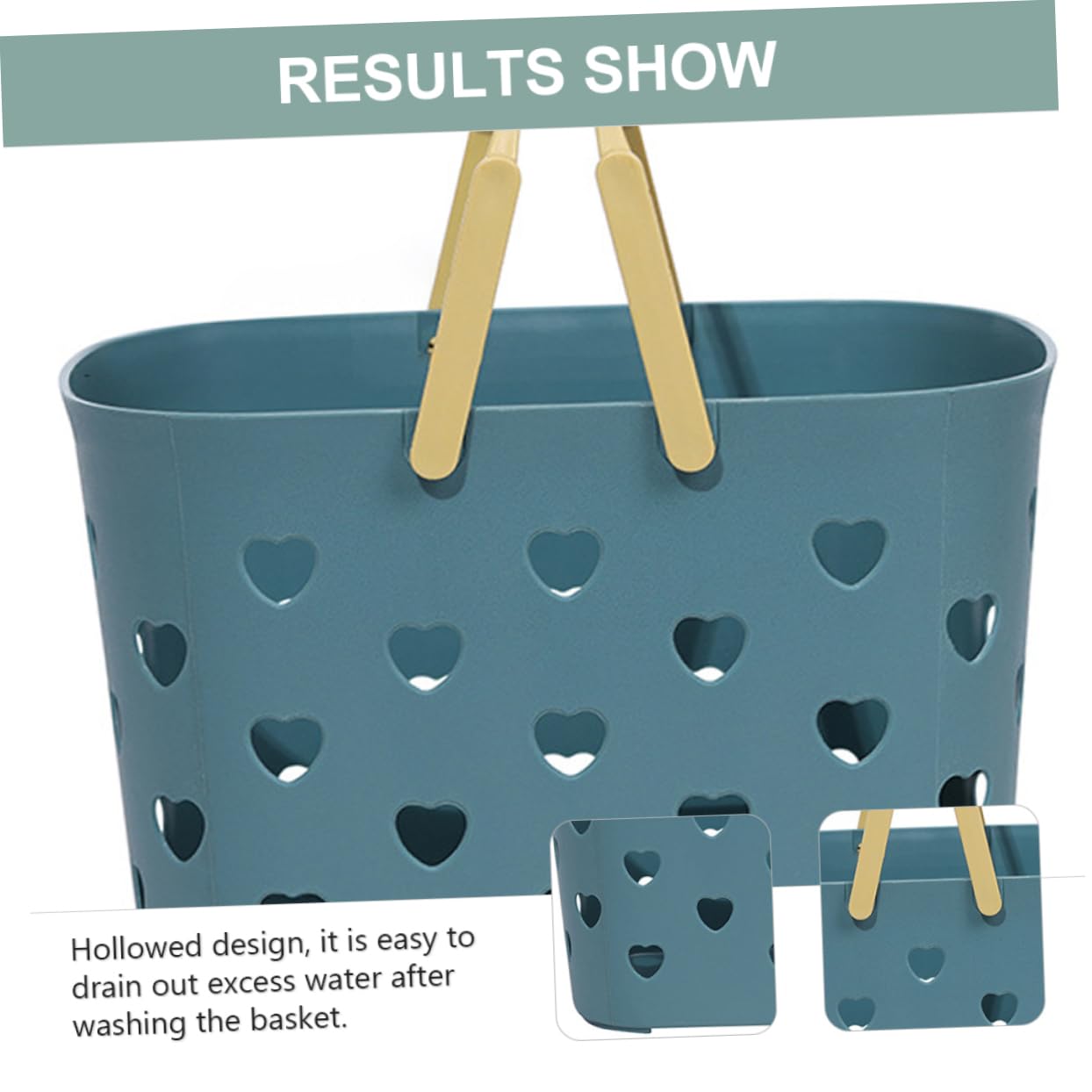 Cesta para Guardar Champú con Diseño Hueco y Apilable de Pp Azul, Cesta de Ducha Portátil Adecuado para Organizar Productos de Baño
