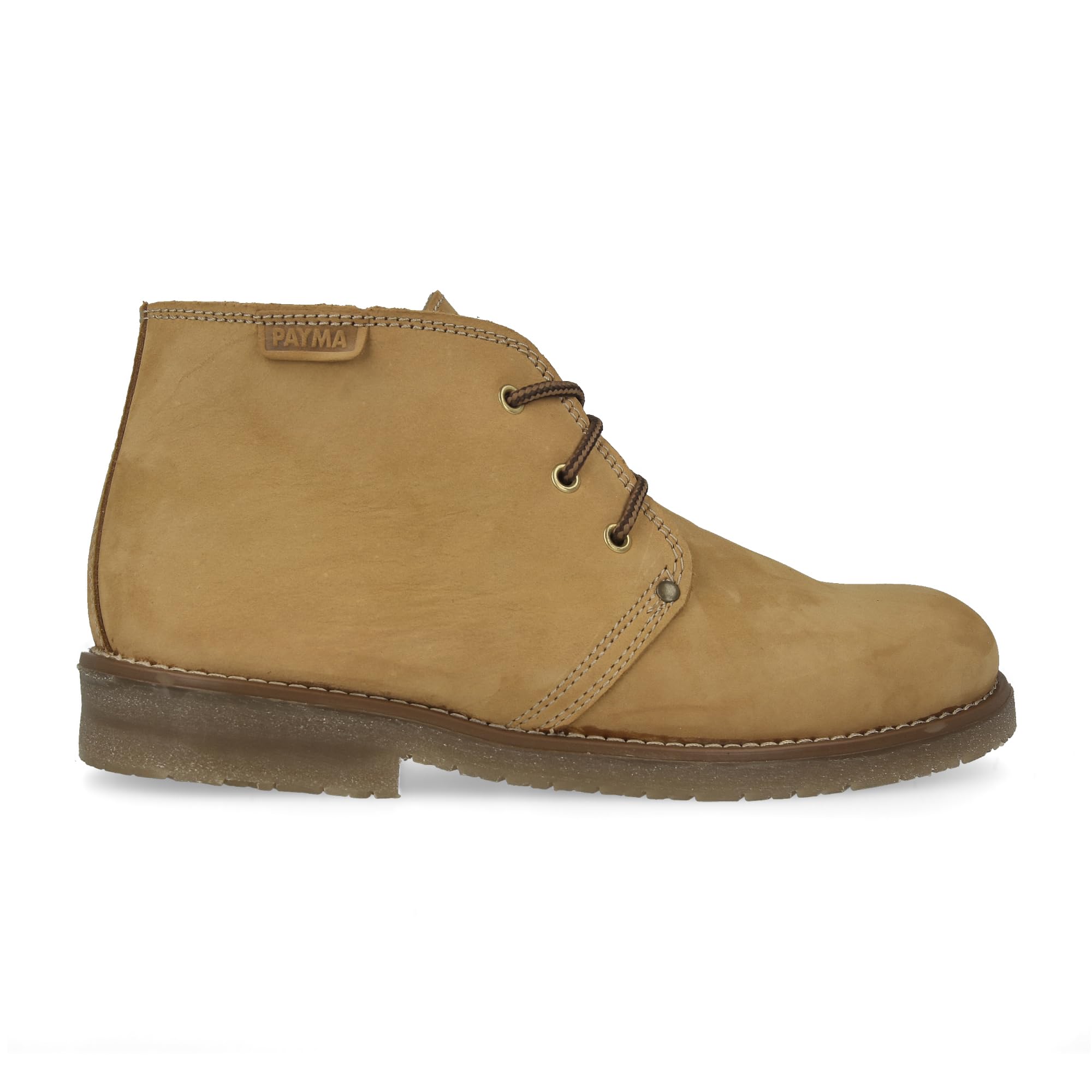Stivali Safari da Uomo in Pelle Rustici e Nobuk. Chukka Stivaletti Scarpa per Lavoro Casual, Outdoor e Giardinaggio. Chiusura Lacci. Suola di gomma.