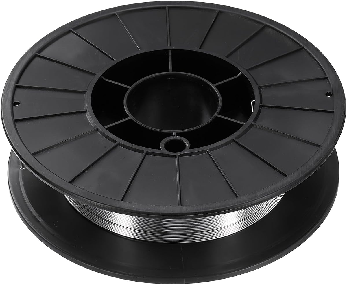 HARFINGTON Alambre de soldadura MIG sólido ER5356, carrete de 0,045 pulgadas, 2 libras, alambre MIG suave de aluminio y magnesio con baja salpicadura para soldadura de gas en todas las posiciones