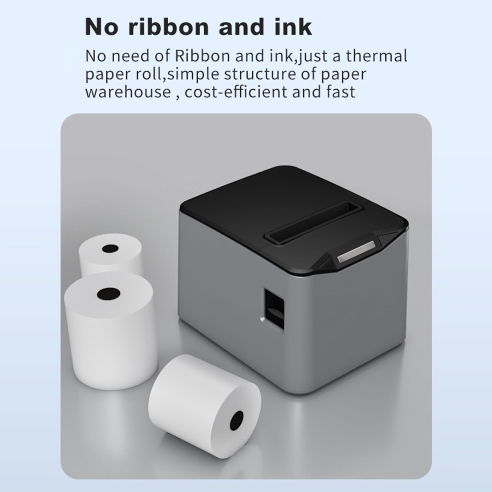 Bisofice Stampante termica per ricevute da 80 mm - Connessione USB+LAN, Ticket di cassa, Supporta Command ESC/POS per ristoranti, Supermercati, Commercio - Nero