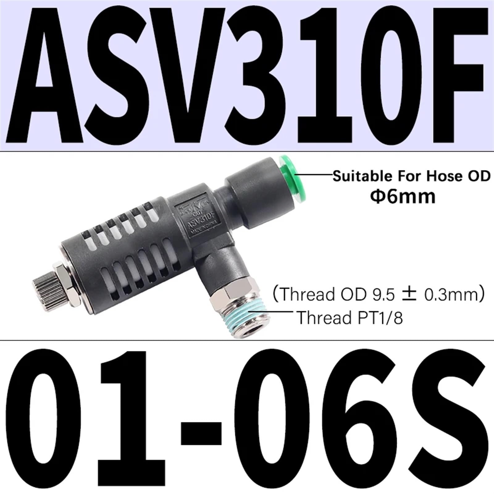 Válvula de acelerador del controlador de escape de velocidad rápida ASV120F ASV220F ASV310F ASV120F-M3-04 ASV220F-M5-04/06 ASV310F-01/02/03-06S 1 Uds(ASV310F-01-06S)