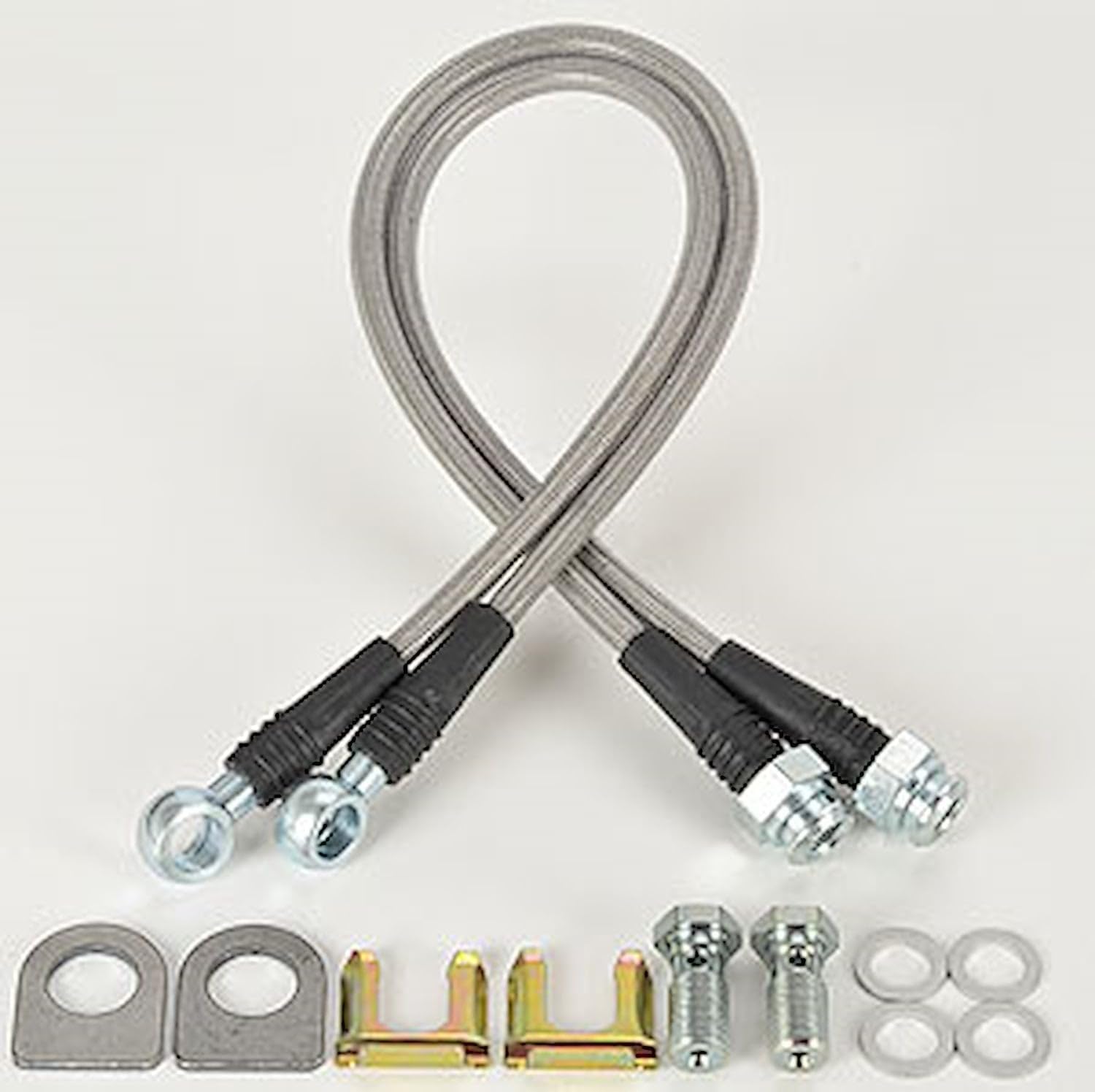 JEGS 635301 DOT Brake Hose Kit Fits Big GM (D52) Calipers 7/16 Banjo to 3/8-24