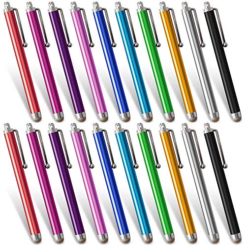 XMONKEY Stylus Pen, 20 Packs Stylus with Mesh Fiber Tip and Aluminum Body for Touch Screen, Compatible with iPad, iPhone, Smart Phone and Tablet with Capacitive Touch Screen