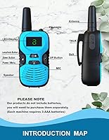 Vista 3 de 2 piezas de walkie talkies para niños: juguetes al aire libre para niños de 3, 4, 5, 6, 7, 8, 9, 10, 11, 12 años, regalos de cumpleaños para niños