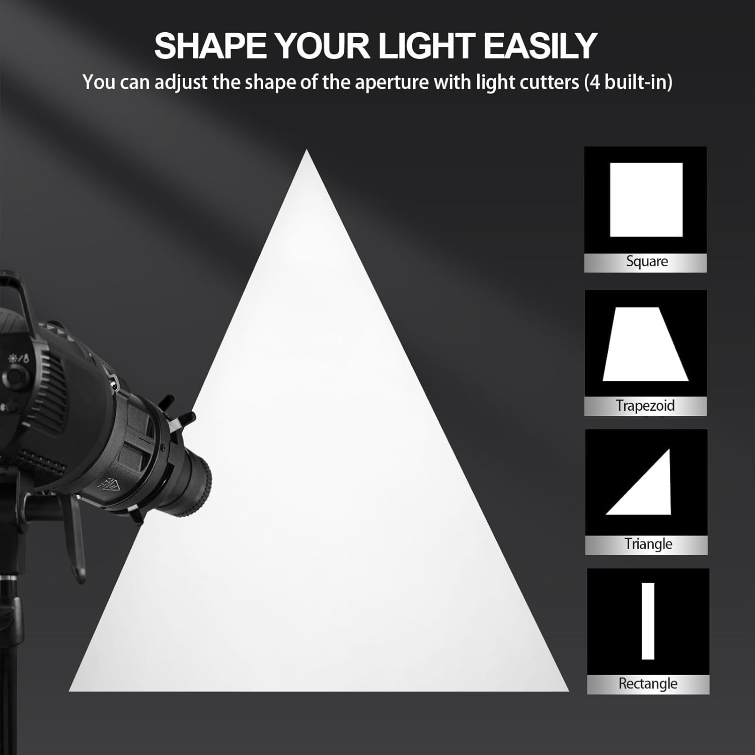 WELLMAKING S80LED Bowens Mount Snoot ottico per luci LED: 90% di uscita più luminosa, obiettivo di messa a fuoco regolabile a 38°, immagini ultra nitide per fotografia/video in studio, controllo