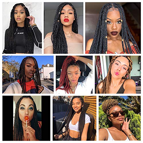 Braiding Hair Pre Stretched Braiding Hair 26 Inch 8 Packs Ombre Prestretched Hair For Crochet Box Braids,Prof Essional Itch Free Synthetic Hair Extension For Black Women,Yaki Texture(26Inch, 1B/Blue) #TOP5