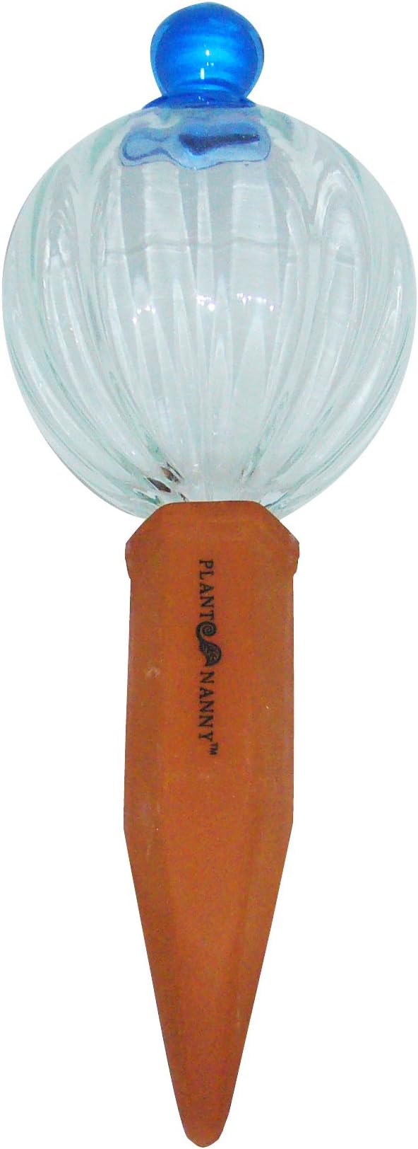 Plant Furniture 8120 24-Ounce Fluted Watering Globe Set with Finial, Blue